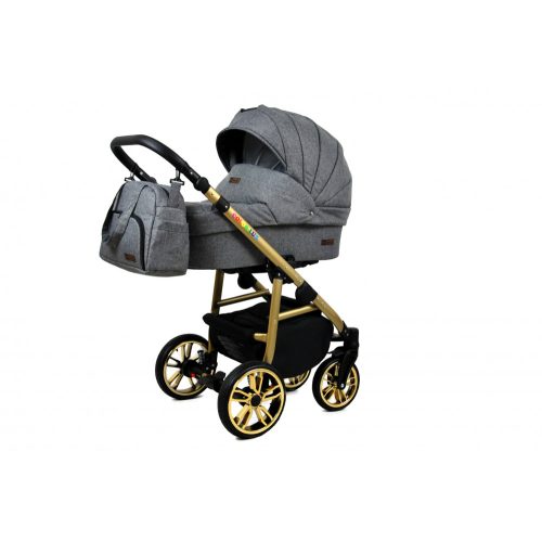 BABY LUX COLORLUX MULTIFUNKCIÓS BABAKOCSI (GREY FLEX) - arany váz