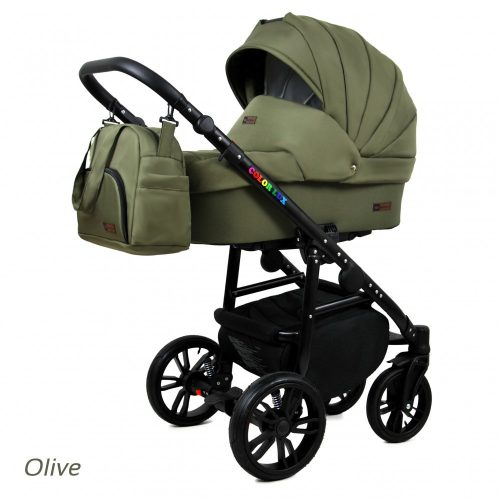 BABY LUX COLORLUX MULTIFUNKCIÓS BABAKOCSI (OLIVE) - fekete váz